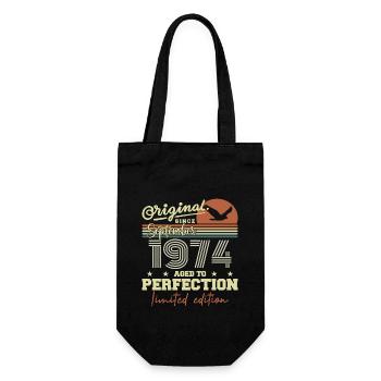 Born in September 1974 September - September 1974 - Gift Bag for Bottles - black - Front