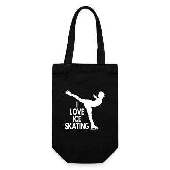 LOVE ICE SKATING - Gift Bag for Bottles - black - Front