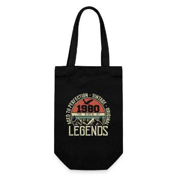 Birthday 1980 Vintage 1980's Retro - Born in 1980 - Gift Bag for Bottles - black - Front