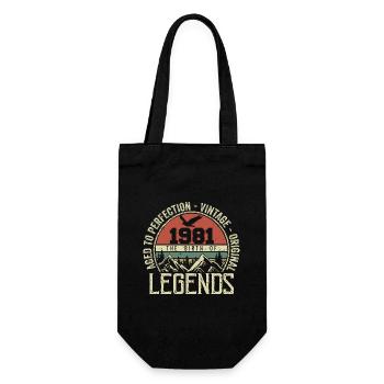 Anniversaire 1981 Vintage 1981 Rétro - Né en 1981 - Sac à bouteille - noir - Devant
