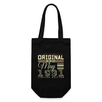 Mai 1981 Geburtstagsgeschenk, Mai 1981 Geschenk - Geschenkbeutel für Flaschen - Schwarz - Vorne