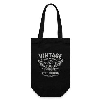 Born in August 1960, built August 1960 - August 1960 - Gift Bag for Bottles - black - Front