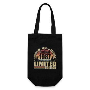 1987 Anniversaire 1987 tenue vintage 1987 Chemise - Sac à bouteille - noir - Devant