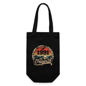 Original 1991 Birthday Gift 1991 Retro 1991 - Gift Bag for Bottles - black - Front