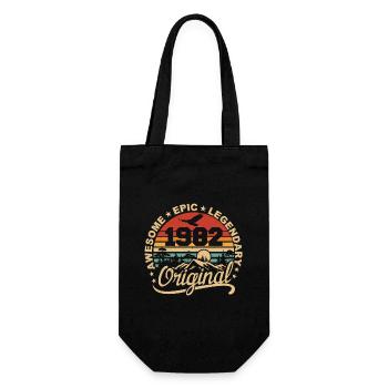 Original 1982 Geburtstagsgeschenk 1982 Retro 1982 - Geschenkbeutel für Flaschen - Schwarz - Vorne