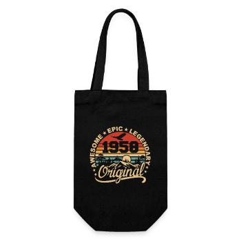 Original 1958 Geburtstagsgeschenk 1958 Retro 1958 - Geschenkbeutel für Flaschen - Schwarz - Vorne
