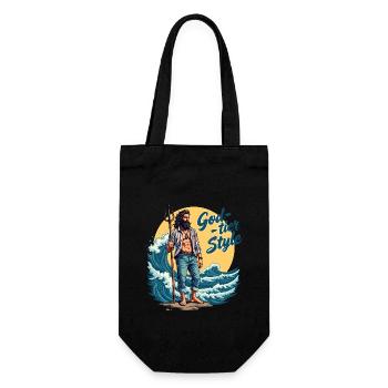 Style de niveau divin - Hipster Poséidon - Sac à bouteille - noir - Devant