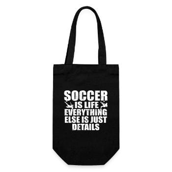 Soccer is life, everything else is just details - Gift Bag for Bottles - black - Front