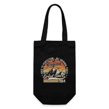 Vintage Born in 1964 | 61st Anniversary Gift 1964 - Gift Bag for Bottles - black - Front