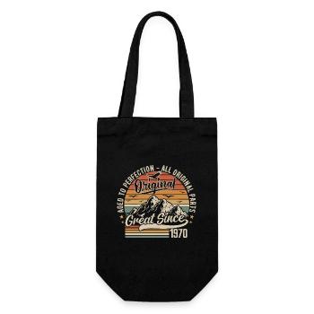 Vintage Né en 1970 | 55e Anniversaire Cadeau 1970 - Sac à bouteille - noir - Devant