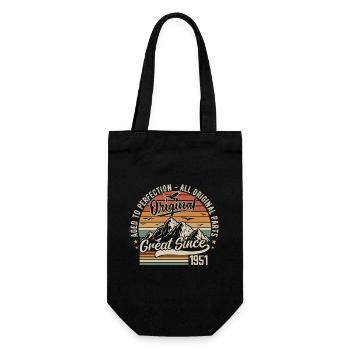 Vintage Born in 1951 | 74th Anniversary Gift 1951 - Gift Bag for Bottles - black - Front