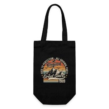 Vintage Born in 1989 | 36th Anniversary Gift 1989 - Gift Bag for Bottles - black - Front