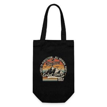 Vintage Born in 1997 | 28th Anniversary Gift 1997 - Gift Bag for Bottles - black - Front