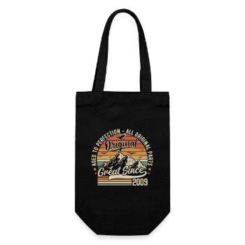 Vintage Born in 2009 | 16th Anniversary Gift 2009 - Gift Bag for Bottles - black - Front