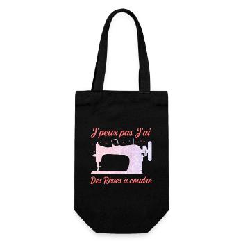 I can't I have dreams to sew humor - Gift Bag for Bottles - black - Front