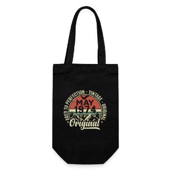 May 1974 Birthday May 1974 May 1974 - Gift Bag for Bottles - black - Front