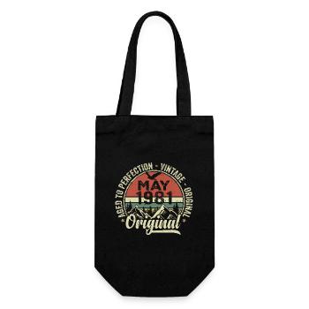 Mai 1981 Geburtstag Mai 1981 Mai 1981 - Geschenkbeutel für Flaschen - Schwarz - Vorne