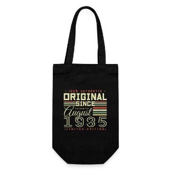 August 1985 Retro August 1985 August 1985 Anniversary - Gift Bag for Bottles - black - Front