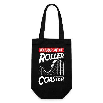 You Had Me At Roller Coaster - Geschenkbeutel für Flaschen - Schwarz - Vorne