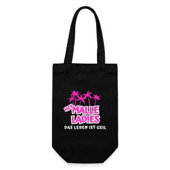 Hey Malle Ladies. Ds Leben ist geil - Geschenkbeutel für Flaschen - Schwarz - Vorne