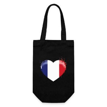 DRAPEAU DE LA FRANCE DRAPEAU COEUR FRANCE - Sac à bouteille - noir - Devant