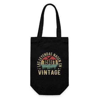 Legenden sind geboren 1981 Geburtstagsgeschenk 1981 - Geschenkbeutel für Flaschen - Schwarz - Vorne