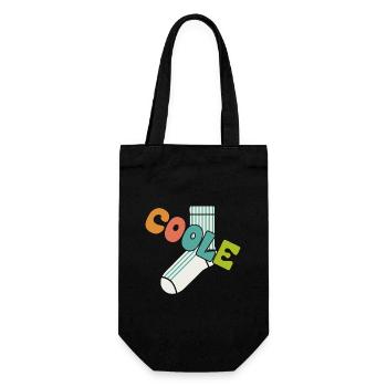 Coole Socke - lustiges Motivationsdesign - Geschenkbeutel für Flaschen - Schwarz - Vorne