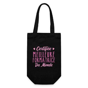 Certifiée meilleure formatrice du monde - Sac à bouteille - noir - Devant