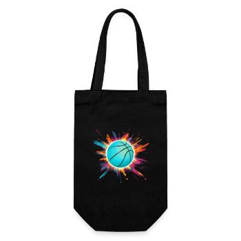 Basketball in turquoise with colorful splash of color - Gift Bag for Bottles - black - Front