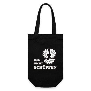 Bitte nicht Schüpfen - Geschenkbeutel für Flaschen - Schwarz - Vorne