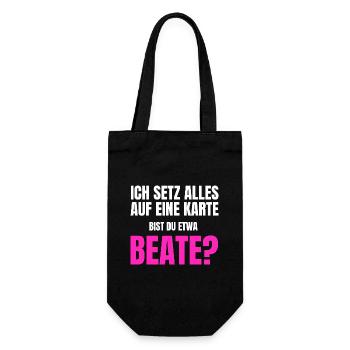 Bist du etwa Beate? - Geschenkbeutel für Flaschen - Schwarz - Vorne