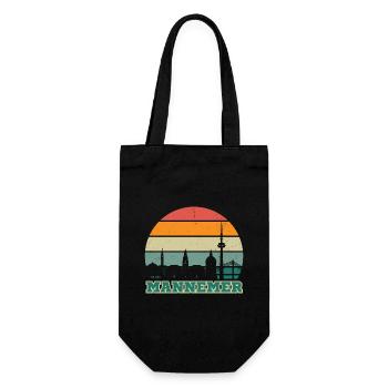 Mannemer - Mannheim, meine Stadt! - Geschenkbeutel für Flaschen - Schwarz - Vorne