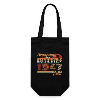 Birthday Gift - Born in January 1947 - Gift Bag for Bottles - black - Front