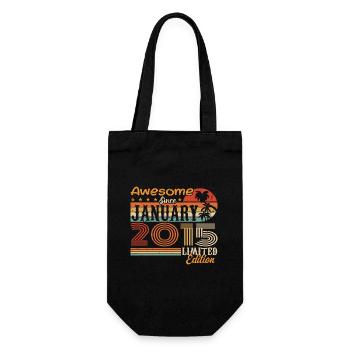Cadeau d’anniversaire - Né en janvier 2015 - Sac à bouteille - noir - Devant