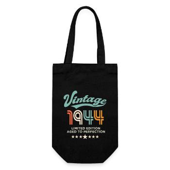 Born in 1944 Birthday 1944 80 years - Gift Bag for Bottles - black - Front