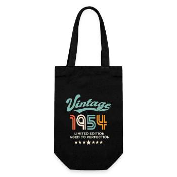Born in 1954 Birthday 1954 70 years - Gift Bag for Bottles - black - Front
