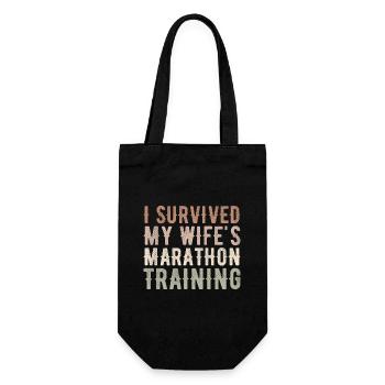 Ehefrauen Trainingsplan Lustiges Triathlon Geschenk - Geschenkbeutel für Flaschen - Schwarz - Vorne