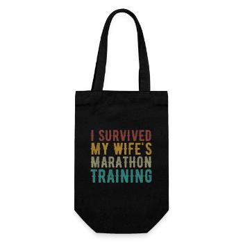 Ehefrauen Trainingsplan Lustiges Triathlon Geschenk - Geschenkbeutel für Flaschen - Schwarz - Vorne