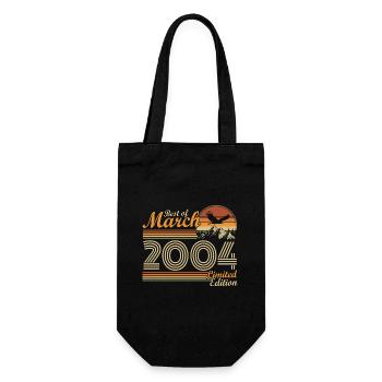 March 2004 Vintage Born Birthday Gift Idea - Gift Bag for Bottles - black - Front