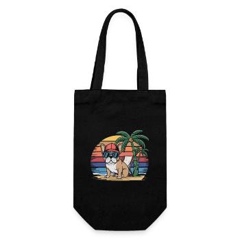 Bouledogue français Frenchie cool sur la plage - Sac à bouteille - noir - Devant