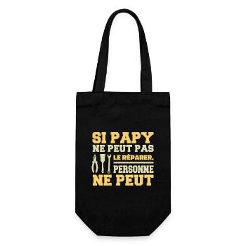 Grand-Père - Si Papy ne peut pas le Réparer - Sac à bouteille - noir - Devant