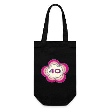 40. 40 YEARS. 40th ANNIVERSARY. BIRTHDAY 40 YEARS. - Gift Bag for Bottles - black - Front