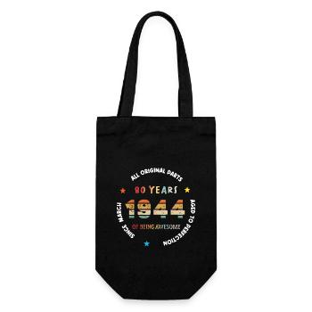 80 Years Old Made In 1944 Vintage March 1944 - Gift Bag for Bottles - black - Front
