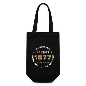 47 Years Old Made In 1977 Vintage February 1977 - Gift Bag for Bottles - black - Front