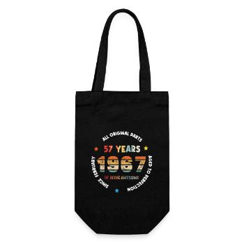 57 Years Old Made In 1967 Vintage February 1967 - Gift Bag for Bottles - black - Front