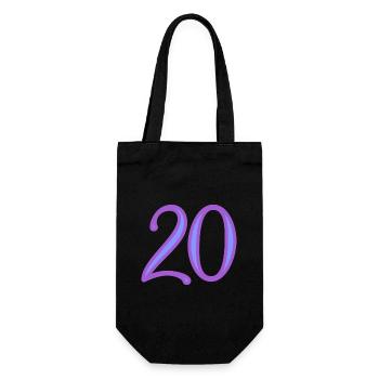 20. 20 ANS. 20e ANNIVERSAIRE. ANNIVERSAIRE 20 ANS. - Sac à bouteille - noir - Devant