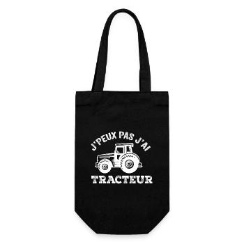 J'Peux Pas J'ai Tracteur Humour Cadeau Fermière - Sac à bouteille - noir - Devant