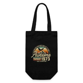 Awesome since 1973 Vintage Jahrgang Geburtstag - Geschenkbeutel für Flaschen - Schwarz - Vorne