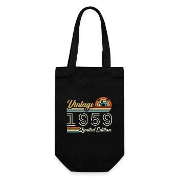 66 Jahre Geburtstag | Jahrgang 1959 Geschenk 1959 - Geschenkbeutel für Flaschen - Schwarz - Vorne
