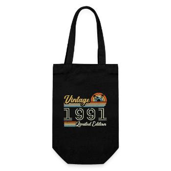 34 Year Anniversary | Vintage 1991 Gift 1991 - Gift Bag for Bottles - black - Front